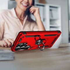 Samsung Galaxy S25 Ultra Kılıf Vega Tank Sert Yüzüklü Standlı Zırh Koruma Kapak