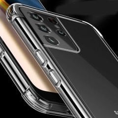 Samsung Galaxy S21 Ultra Kılıf Nitro Anti Shock Darbe Emici Köşe Korumalı Şeffaf Silikon Kapak