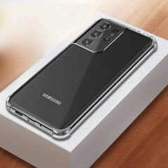 Samsung Galaxy S21 Ultra Kılıf Nitro Anti Shock Darbe Emici Köşe Korumalı Şeffaf Silikon Kapak