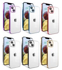 iPhone 14 Kılıf Kamera Korumalı Renkli Çerçevel Garaj Kapak