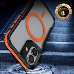 iPhone 16 Kılıf Magsafe Şarj Özellikli Renkli Kenar Airbag Şeritli Lamer Kapak