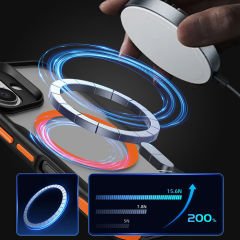 iPhone 16 Kılıf Magsafe Şarj Özellikli Renkli Kenar Airbag Şeritli Lamer Kapak