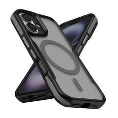 iPhone 16 Kılıf Magsafe Şarj Özellikli Renkli Kenar Airbag Şeritli Lamer Kapak