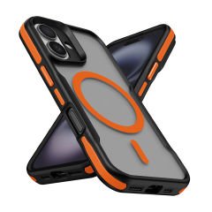 iPhone 16 Kılıf Magsafe Şarj Özellikli Renkli Kenar Airbag Şeritli Lamer Kapak