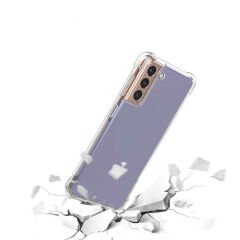 Samsung Galaxy S21 Kılıf Nitro Anti Shock Darbe Emici Köşe Korumalı Şeffaf Silikon Kapak