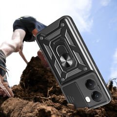 Xiaomi Poco X7 Pro Kılıf Magnetik Standlı Kamera Korumalı Sürgülü Vega Kapak