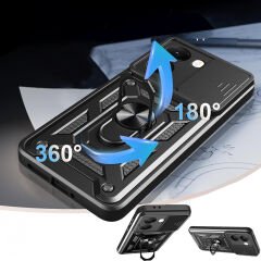 Xiaomi Poco X7 Pro Kılıf Magnetik Standlı Kamera Korumalı Sürgülü Vega Kapak