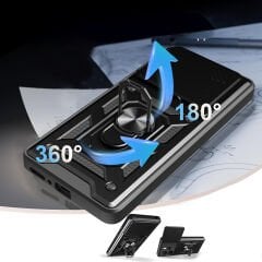 Xiaomi Redmi Note 14 Kılıf Magnetik Standlı Kamera Korumalı Sürgülü Vega Kapak