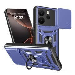 Xiaomi Redmi Note 14 Kılıf Magnetik Standlı Kamera Korumalı Sürgülü Vega Kapak