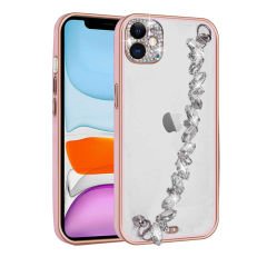 iPhone 11 Kılıf Taş Süslemeli Kamera Korumalı El Tutamaçlı Blazer Kapak