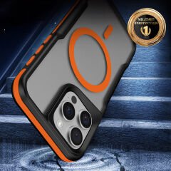 iPhone 15 Pro Max Kılıf Magsafe Şarj Özellikli Renkli Kenar Airbag Şeritli Lamer Kapak