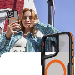 iPhone 15 Pro Max Kılıf Magsafe Şarj Özellikli Renkli Kenar Airbag Şeritli Lamer Kapak