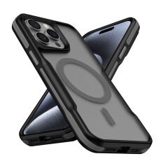 iPhone 15 Pro Max Kılıf Magsafe Şarj Özellikli Renkli Kenar Airbag Şeritli Lamer Kapak