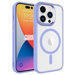 iPhone 15 Pro Kılıf Wireless Şarj Özellikli Krom Magsafe Silikon Kapak Kılıf