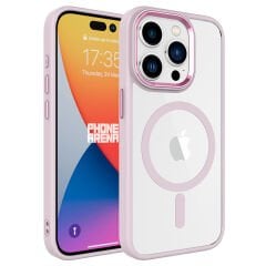 iPhone 15 Pro Kılıf Wireless Şarj Özellikli Krom Magsafe Silikon Kapak Kılıf