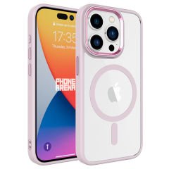 iPhone 15 Pro Kılıf Wireless Şarj Özellikli Krom Magsafe Silikon Kapak Kılıf