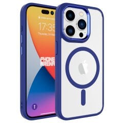 iPhone 15 Pro Kılıf Wireless Şarj Özellikli Krom Magsafe Silikon Kapak Kılıf