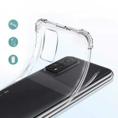 Xiaomi Mi 10T Pro 5G Kılıf Nitro Anti Shock Darbe Emici Köşe Korumalı Şeffaf Silikon Kapak
