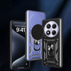 Xiaomi Redmi Note 14 Pro 4G Kılıf Magnetik Standlı Kamera Korumalı Sürgülü Vega Kapak