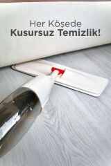 Profesyonel 360 Derece Dönen Su Hazneli Püskürtmeli Sprey Extra 3 Mop Paspas