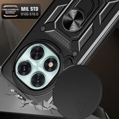 Xiaomi Redmi Note 14 Pro 5G Kılıf Magnetik Standlı Kamera Korumalı Sürgülü Vega Kapak