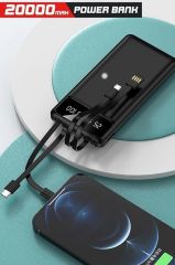 Digital Göstergeli 4 Çıkışlı Fenerli Standli 20.000 Mah Powerbank