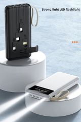 Digital Göstergeli 4 Çıkışlı Fenerli Standli 20.000 Mah Powerbank