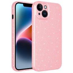 iPhone 14 Kılıf Kamera Korumalı Simli Lüks Koton Kapak