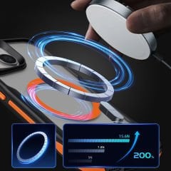 iPhone 15 Plus Kılıf Magsafe Şarj Özellikli Renkli Kenar Airbag Şeritli Lamer Kapak