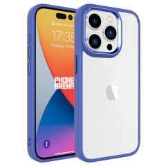 iPhone 15 Pro Kılıf Renkli Silikon Kenarlı Krom Kapak Kılıf