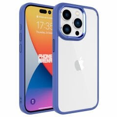 iPhone 15 Pro Kılıf Renkli Silikon Kenarlı Krom Kapak Kılıf