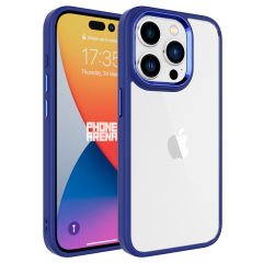 iPhone 15 Pro Kılıf Renkli Silikon Kenarlı Krom Kapak Kılıf