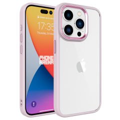 iPhone 15 Pro Kılıf Renkli Silikon Kenarlı Krom Kapak Kılıf