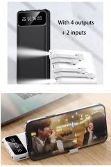 4 Çıkışlı Digital Göstergeli Fenerli 10.000 Mah Powerbank