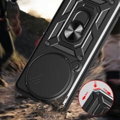 Xiaomi Redmi Note 14 Pro Plus Kılıf Magnetik Standlı Kamera Korumalı Sürgülü Vega Kapak