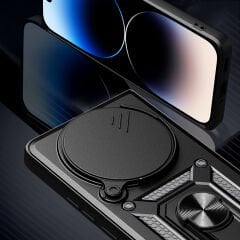 Xiaomi Redmi Note 14 Pro Plus Kılıf Magnetik Standlı Kamera Korumalı Sürgülü Vega Kapak