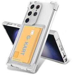 Samsung Galaxy S24 Ultra Kılıf Airbag Tasarımlı Şeffaf Kartlıklı G-Kart Kapak