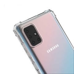 Samsung Galaxy A51 Kılıf Kılıf Nitro Anti Shock Darbe Emici Köşe Korumalı Şeffaf Silikon Kapak
