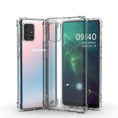 Samsung Galaxy A51 Kılıf Kılıf Nitro Anti Shock Darbe Emici Köşe Korumalı Şeffaf Silikon Kapak