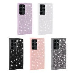 Samsung Galaxy S24 Ultra Kılıf Parlak Taşlı Tasarım Pırlanta Kapak