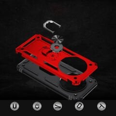 Xiaomi Redmi 14C Kılıf Vega Tank Sert Yüzüklü Standlı Zırh Koruma Kapak