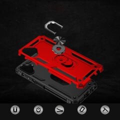 Samsung Galaxy A06 Kılıf Vega Tank Sert Yüzüklü Standlı Zırh Koruma Kapak
