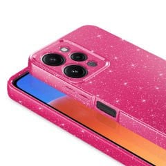 Xiaomi Redmi 12 Kılıf Kamera Korumalı Simli Lüks Koton Kapak