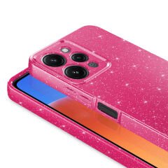 Xiaomi Redmi 12 Kılıf Kamera Korumalı Simli Lüks Koton Kapak