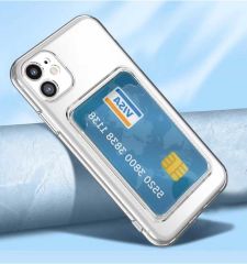 iPhone 11 Kılıf Kartlıklı Şeffaf Setra Clear Silikon Kapak