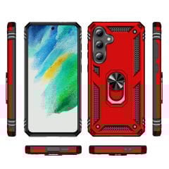 Samsung Galaxy S24 FE Kılıf Vega Tank Sert Yüzüklü Standlı Zırh Koruma Kapak