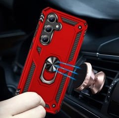 Samsung Galaxy S24 FE Kılıf Vega Tank Sert Yüzüklü Standlı Zırh Koruma Kapak