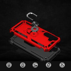 Samsung Galaxy S24 FE Kılıf Vega Tank Sert Yüzüklü Standlı Zırh Koruma Kapak