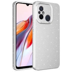 Xiaomi Redmi 12C Kılıf Kamera Korumalı Simli Lüks Koton Kapak