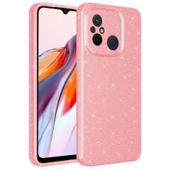 Xiaomi Redmi 12C Kılıf Kamera Korumalı Simli Lüks Koton Kapak